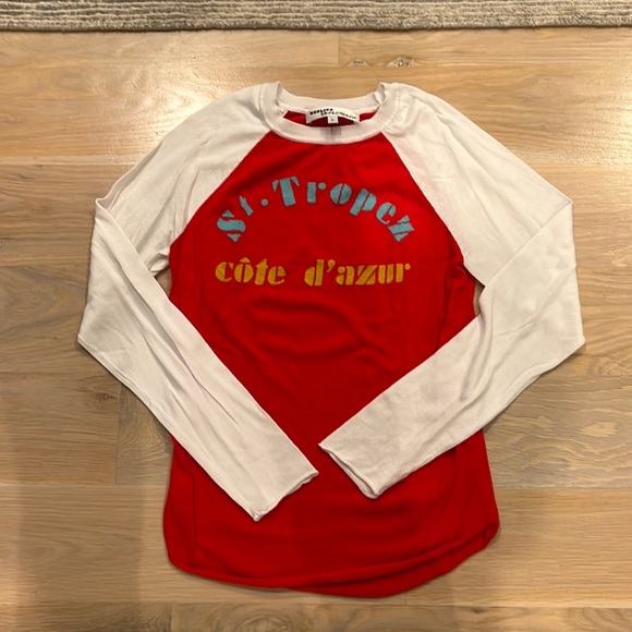 Stretch cotton raglan knit st tropez hi color long sleeve